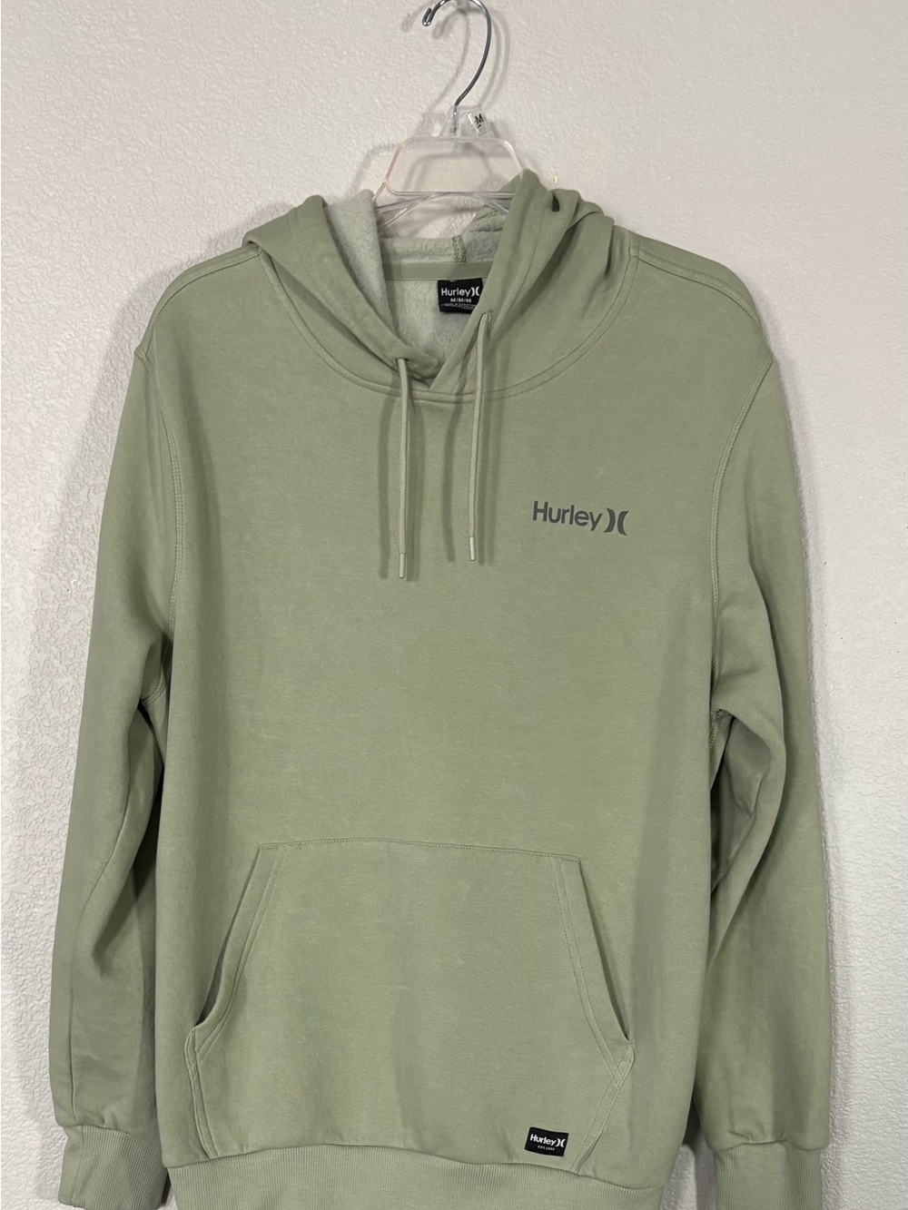 Hurley Men's Sage Green Crewneck Pullover Hoodie Sz Medium
